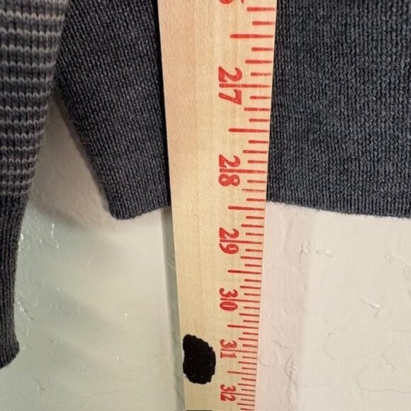 Peter Millar Sweater Mens Large Gray Striped Merino Wool Quarter Zip Pullover - Picture 7 of 7